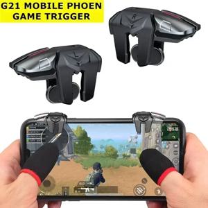 G21 6 손가락 휴대폰 게임 트리거, PUBG 조준 촬영용, L1 R1 ABS 키 단추, IOS 안드로이드 범용 게임패드 조이스틱