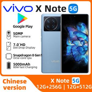 VIVO X 노트 5G 스마트폰, 스냅드래곤 8 Gen1 NFC, 7 인치 AMOLED, 5000Mah, 50MP, 5X, 80W, 슈퍼 50W 무선 충전, 오리지널 중고폰