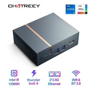 Chatreey 게이밍 미니 PC 데스크탑 컴퓨터, IT12 인텔 코어 i5, 1340P, i7, 1360P, i9, 12900H, 13900H, 4K @ 60hz, 2x HD, 2.5G, LAN, DP, 와이파이 6