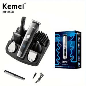 Kemei 남성용 전문 다기능 수염 헤어 트리머, 방수 6 in 1 이발기, 전기 면도기, 그루밍 키트 KM-8508