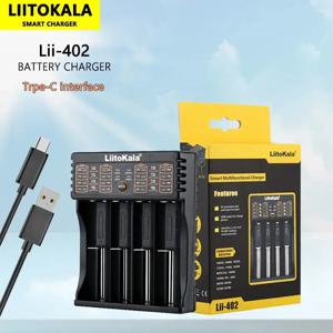 Liitokala NiMH 리튬 충전식 배터리 충전기, Lii-402 18650, 3.7V, 3.2V, 3.85V, 26650 20700 14500, 21700 25500, 16340, 1.2V