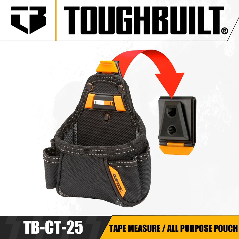 TOUGHBUILT TB-CT-25 줄자/다목적 파우치, 휴대용 보관 벨트 파우치, 정리함 파우치, 전동 공구 액세서리