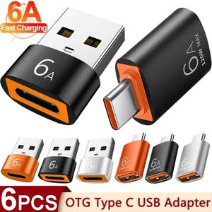 6A USB-C 타입 및 C USB OTG 컨버터 USB 3.0 어댑터, 삼성에 적합한 샤오미 PC 맥북 프로 USB C 충전 커넥터용