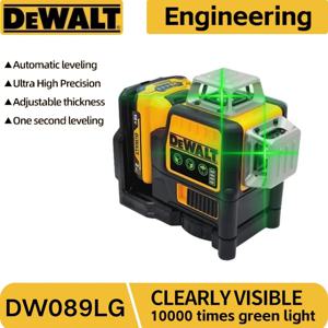 DEWALT 레이저 레벨 수직 및 수평 측정 도구, 12 라인, DW089LG, 12V 리튬 배터리, 레이저 그린 프로젝션 계량기