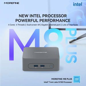 MOREFINE M8 N150 미니 PC 듀얼 채널 SSD 휴대용 PC 게이밍 노트북, 와이파이 5 BT5.0 DDR4 32G 1TB NVME 윈도우 11 프로 미니 컴퓨터