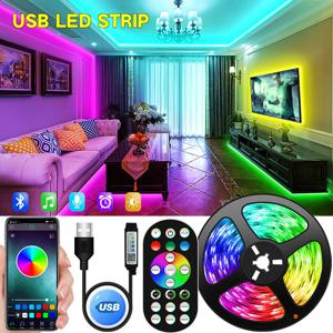 USB 블루투스 LED 스트립 조명, RGB 5050, 5V, RGB LED 램프, 리본 유연한 조명, 방 장식, TV 백라이트 다이오드 테이프