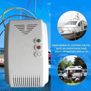 RV 캠핑 안전 프로판 부탄 센서, 12V 가스 알람, LPG 해양 LED 캠핑 모터 플래시 센서, 사운드 알람, 자연 P5W8