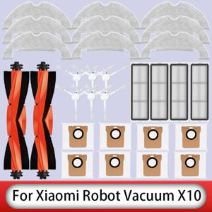 샤오미 로봇 진공 X10 교체 예비 부품 액세서리, 메인 사이드 브러시 헤파 필터 걸레 천 먼지 봉투