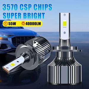 Carshark 자동차 안개등 LED 전구 헤드라이트, 55W 40000LM CSP H1 H4 H11 H8 H9 자동 램프, 터보 아이스 9005 HB3 9006 HB4 9012 Hir2