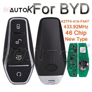 자동차 스마트 원격 키 433.92MHz ID46 칩, BYD Qin PLUS DM-i Qin PLUS EV Yuan PLUS SONG 키리스 고 K2TF4-41A-F4AT 자동차 키