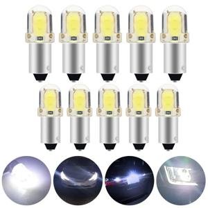 자동차 LED CANBUS COB 2LED 전구, 자동차 인테리어 번호판 라이트 마커, 독서 자동 램프, 흰색, 10x BA9S, T4W, H6W, W5W