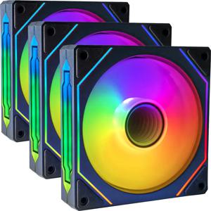 Prism4 Pro ARGB 선풍기 PC 케이스 선풍기 키트, 게임용 컴퓨터 선풍기, 4 핀 PWM CPU 냉각 팬, 3 핀 5V RGB 12cm, 120mm