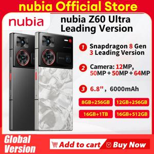 Nubia Z60 울트라 리딩 버전, NX721J 스냅드래곤 8, 3 세대 리딩 버전, 6.8, 50MP, 6000mAh, 80W NFC, 신제품