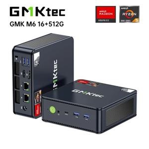 GMKtec M6 미니 PC 데스크탑 컴퓨터, AMD R5 6600H 6 코어 12 스레드 컴퓨터, 16GB DDR5 512GB PCIe 3.0 SSD, WiFi 6 BT5.2