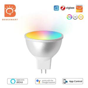 Benexmart Zigbee 스마트 LED 전구, RGBCW 밝기 조절 스포트라이트, 투야 알렉사 구글 홈 음성 제어, MR16, 12V