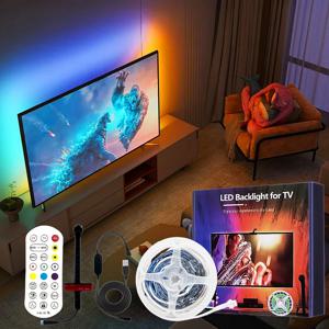 TV 앰비언트 백라이트 RGB LED 라이트 스트립, 카메라 포함, 앱 스마트 조명 스크린, 컬러 동기화 게임 램프, 5V USB, 3.8M, 5M