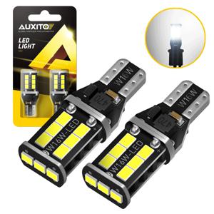 AUXITO LED Canbus 오류 없음 전구, 2835 SMD 백업 후진등, 921 912 전구, 자동차 후진 램프 크세논 6000K 화이트, T15 W16W, 2 개