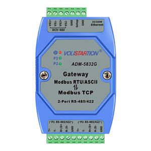 ADM-5832G 전문 MODBUS 게이트웨이 산업용 레벨 2 포트, rs485/422 Modbus RTU-Modbus TCP