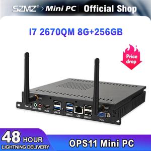 SZMZ OPS 미니 PC 코어 i3 i5 i7 프로세서, DDR3 8G 128GB 256GB SSD, 윈도우 10 리눅스 게이밍 데스크탑 컴퓨터, 게이머 PC