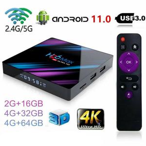 스마트 TV 박스 셋톱 박스, 안드로이드 11, 4G, 64GB, 32G, 4K, 구글 음성 제어 지원, 와이파이 BT 미디어 플레이어, H96MAX RK3318, 16GB