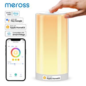 Meross 홈키트 스마트 테이블 램프, RGBWW LED Wi-Fi 야간 램프, 터치 센서 밝기 조절 가능, 침대맡 조명, 알렉사 구글 어시스턴트 지원, 6W