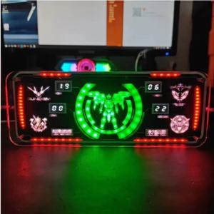 Cyberpunk RGB LED 닉시 형광 튜브 시계 디지털 테이블, 디스플레이 데스크탑, 사이버 펑크, 전자 스포츠 룸 액세서리