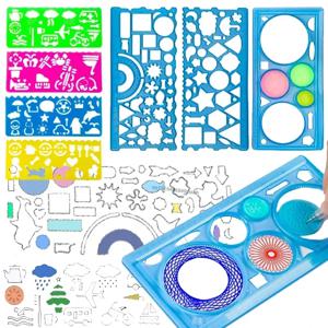 재미있는 연동 기어 휠 드로잉 스텐실 세트, 스피로그래프 페인팅 장난감, 예술 공예, 이상적인 창의력 활동 액세서리