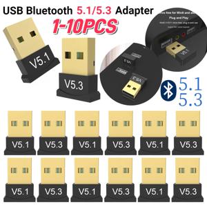 USB 블루투스 호환 5.3 5.1 어댑터, 컴퓨터 PC 노트북 이어폰용 음악 리시버 어댑터, 윈도우 11, 10/8 지지대