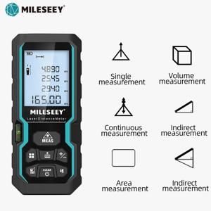 MILESEEY S6 레이저 테이프 측정 40M 60M 80M 100M 레이저 거리 측정기 IP54 전자 눈금자 유용한 측정 도구