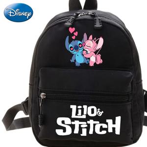 디즈니 Lilo & Stitch 카와이 배낭 걸스 2024 트렌디 미니 패션 여성 가방, 십대 소녀 디자인 인기 통근 배낭