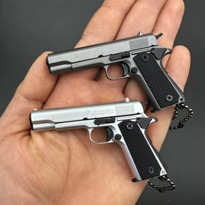 1:3 메탈 골드 M1911 콜트 장난감 총 모델, 인공 총, 미니 합금 키체인 모양, 실제 컬렉션 소품, 생일 걸이 선물 소년