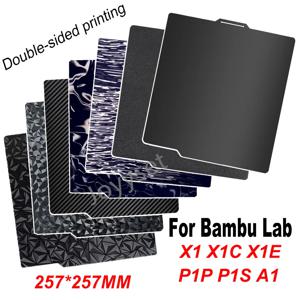 Bambu 랩용 블랙 빌드 플레이트, P1P P1S X1-CARBON A1 X1E 부드러운 용수철 강판 PEI 가열 베드, Bambulabs x1 x1c 빌드 플레이트