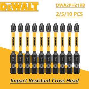 DEWALT 임팩트 스크루 드라이버 비트, 정품 전동 스크루 드라이버, 충격 방지 크로스 헤드, PH2 57mm, 2 PCs, 5 PCs, 10PCs, DWA2PH21RB