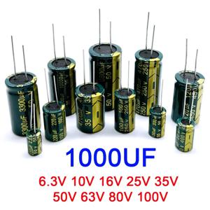 고주파 저 ESR 알루미늄 캐패시터 20%, 1000UF 6.3V, 10V, 16V, 25V, 35V, 50V, 63V, 80V, 100V, 1000UF35V, 1000UF25V, 1000UF50V