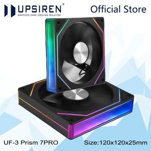 UPSIREN UF-3 프리즘 7PRO 컴퓨터 케이스 냉각 선풍기, 양면 풀 렌즈, 12cm ARGB 마더보드 동기화, CD 패턴 축