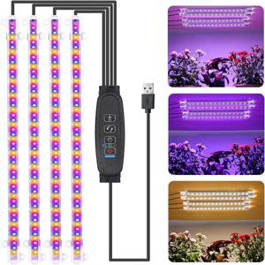 식물용 실내 LED 성장 조명, USB DC5V 타이머, 식물 램프, 조도 조절 LED 램프, 식물 램프, 전체 스펙트럼 수경 재배, 3 가지 색상