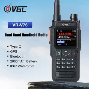 GPS 포지셔닝 VR-N76 워키토키, IP67 방수 블루투스 APRS 기능, FM 라디오, VHF UHF 듀얼 밴드 야외 송수신기