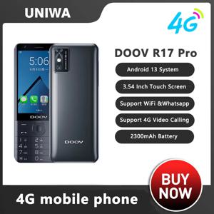 UNIWA DOOV R17 프로 스마트 휴대폰 터치 스크린, 히브리어 키보드, 안드로이드 13 키패드 폰, 4G Whatsapp, 3.54 인치, 4GB, 64GB, 2300mAh