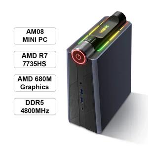 Chatreey AM08 미니 PC AMD Ryzen 7 7735HS 680M 8 코어 게이밍 데스크탑 다채로운 조명 컴퓨터 NVME SSD