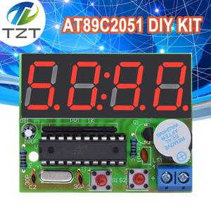 TZT 디지털 LED 디스플레이, 4 비트 전자 시계, 전자 생산 스위트, DIY 키트, 0.56 인치, 빨간색 2 알람, AT89C2051