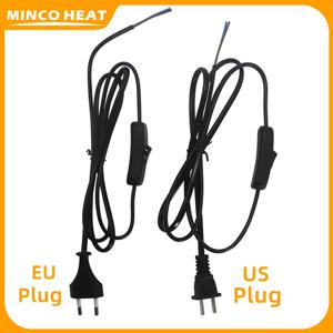 MincoHeat-110/220V EU 미국 전원 플러그 케이블, 연장 코드 1.5m 스위치 플러그 와이어 LED 스위치 책상/바닥/크리스마스 LED 램프