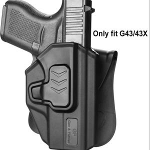 레일이 있는 폴리머 홀스터, 레벨 II 리텐션, Glock 43,43x 에만 적합, G43X 에 맞지 않음, 전술 패스트 드로우 건, OWB 인덱스, 핑거 릴리스