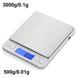 전자 500g/0.01g 디지털 주방 저울, 3000g/0.1g, 쥬얼리 저울 그램, LCD 요리 식품 무게, 계량 실험실용