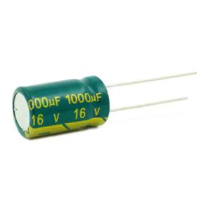 고주파 알루미늄 전해 캐패시터 크기, 16V, 1000UF, 1000UF, 16V, 8x16, 낮은 ESR, 임피던스, 1000uf 20%, 10 개