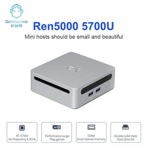 2024 GenMachine 새로운 미니 PC, Ren5000 5700U AMD Ryzen7 5700U CPU 지지대, Windows 10/11 DDR4 3200MHz AMD WiFi6 NUC Max 64GB RAM