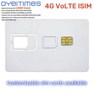 OYEITIMES 프로그래밍 가능 빈 SIM LTE USIM 카드, 통신 사업자용, 4G VoLTE ISIM WCDMA GSM 나노 마이크로 SIM 카드, 2FF, 3FF, 4FF