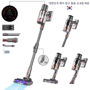 S16 무선 청소기 35kPa 450W 전원 6 in 1 LED 무선 청소기, LCD 스마트 스크린, 90° 접을 수 있는 55분 작동 시간, 휴대용 청소기