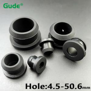 실리콘 고무 그로밋 플러그, 스냅 온 라운드 할로우 케이블 와이어링, 부시 블랙 보호, 4.5mm-50.6mm, 1-20 개