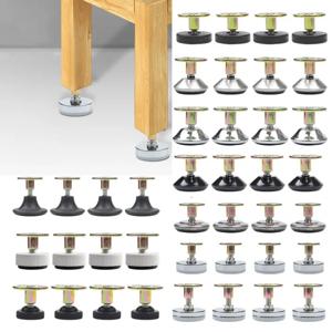 높이 조절 가능한 의자 다리 발 수평 조절 가구 지지대 매트, 나사식 베이스 소파 침대 캐비닛 테이블 바닥 보호대, 4 개