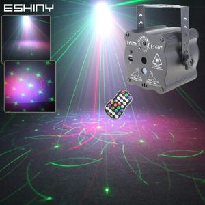 ESHINY 충전식 배터리 R & G 레이저, DJ 파티 라이트 디스코 프로젝터, RGB LED 바 댄스, KTV 룸, 무대 효과, USB F3N7, 60 패턴